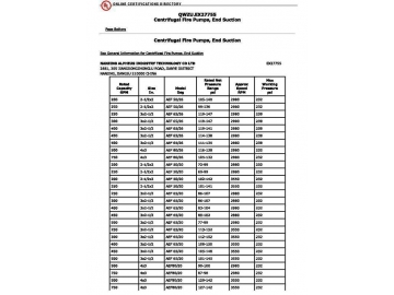 Пожарный насос с односторонним всасыванием