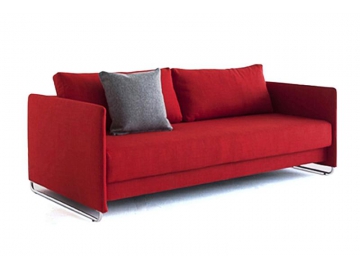 Тканевый раскладной диван с металлическим каркасом