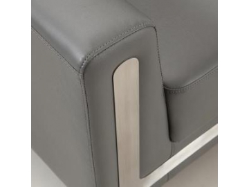 Серый кожаный диван в стиле модерн S346