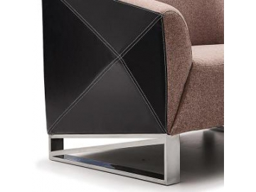 Комплект тканево-кожаной мягкой мебели в стиле модерн S339