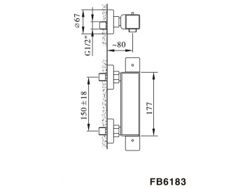 Термостатический смеситель для душа наружного монтажа FB6183C