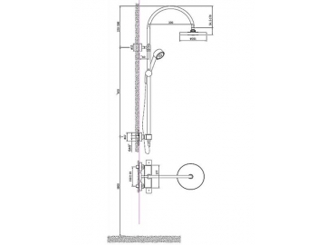 Термостатический смеситель для душа наружного монтажа FB6185C