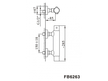 Термостатический смеситель для душа наружного монтажа FB6263C