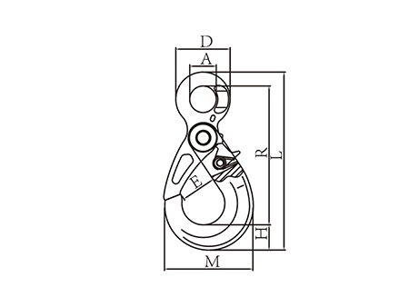 Крюк самозакрывающийся с проушиной из легированной стали