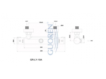 Хромированный термостатический смеситель GR-LY-10A