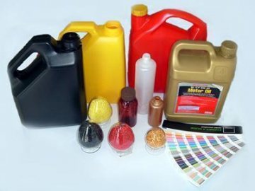 Цветные суперконцентраты  для окрашивания  ПП,ПЭ пластика (окрашивание канистр для смазочного масла)