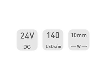 Диммируемая многоцветная светодиодная лента   D8140SWW 24В 10мм