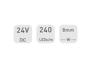 Диммируемая многоцветная светодиодная лента   D6240SWW 24В 8мм