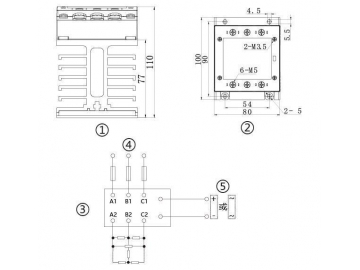 Трехфазное твердотельное реле CAG6-3/032F-38 10-15A