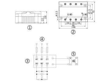 Улучшенное трехфазное твердотельное реле NNG1-3/032F-38 DC-AC