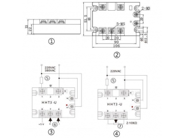 Полупроводниковый регулятор напряжения тока NNT3-U/22 10A-40A 100A