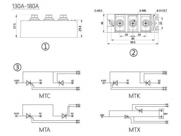 Тиристорный модуль 130A-180A MTC MTK MTA MTX