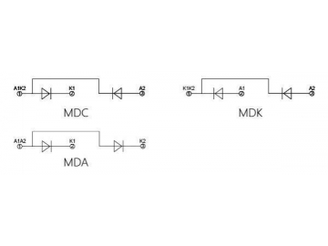 Диодный выпрямительный модуль 130A-180A MDC MDA MDK