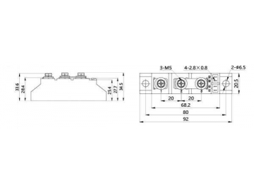 Тиристорный выпрямительный модуль 25A-110A MFC MFA MFK MFX