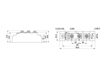 Тиристорный выпрямительный модуль 25A-110A MFC MFA MFK MFX