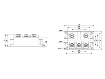 Трехфазный диодный модуль MDS 300A-600A