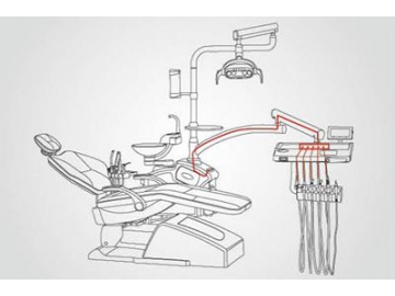 Стоматологическая установка HY-C9A  (интегрированное стоматологическое кресло, двигатель TIMOTION, светильник LED)
