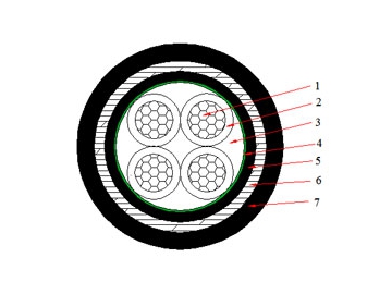 Кабель NA2XBY (AL/XLPE/STA/PVC) 0,6/1 кВ