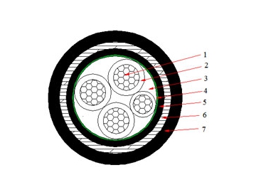 Кабель NA2XBY (AL/XLPE/STA/PVC) 0,6/1 кВ