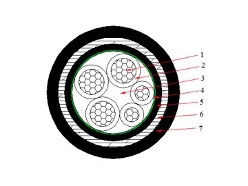 Кабель NA2XBY (AL/XLPE/STA/PVC) 0,6/1 кВ