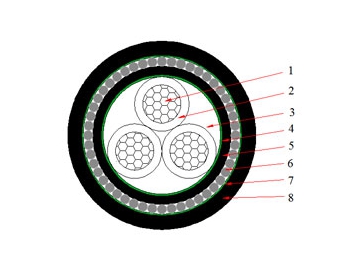 Кабель NA2XRY (AL/XLPE/SWA/PVC) 0,6/1 кВ