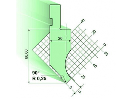 90° пуансон листогибочного пресса / листогиба