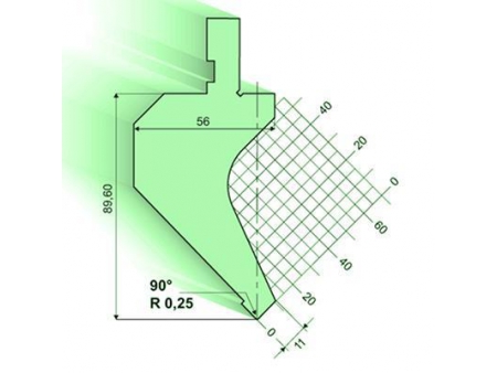 90° пуансон листогибочного пресса / листогиба