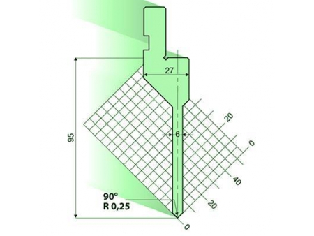 90° пуансон листогибочного пресса / листогиба