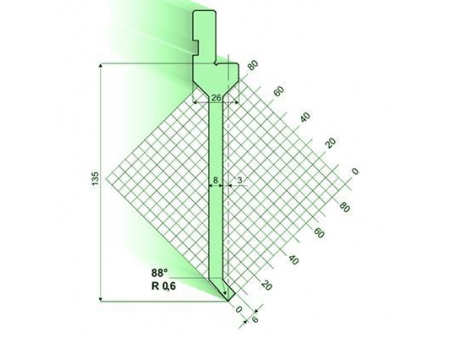 88° пуансон гибочного пресса / листогиба