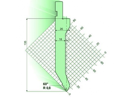 60° пуансон гибочного пресса / листогиба