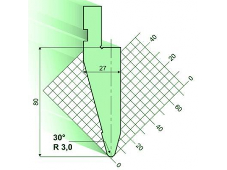 30° пуансон гибочного пресса / листогиба