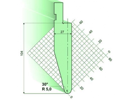30° пуансон гибочного пресса / листогиба