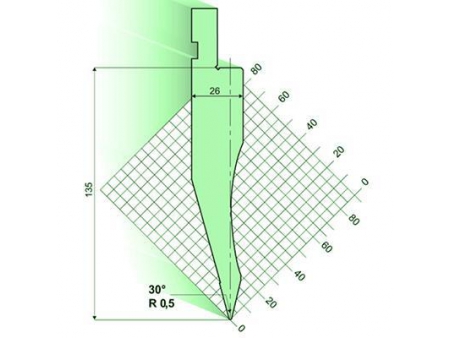 30° пуансон гибочного пресса / листогиба
