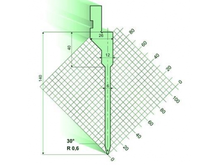 30° пуансон гибочного пресса / листогиба