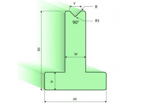 Т-образная матрица 90°, Н=80мм