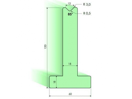 Т-образная матрица 85°, Н=120мм