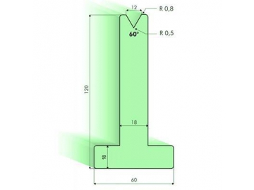 Т-образная матрица 60° с высотой Н=120мм