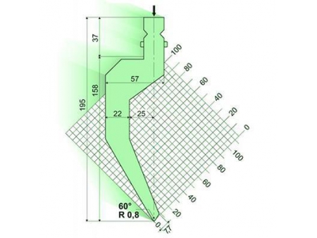 60° пуансон для гибочного пресса / листогиба