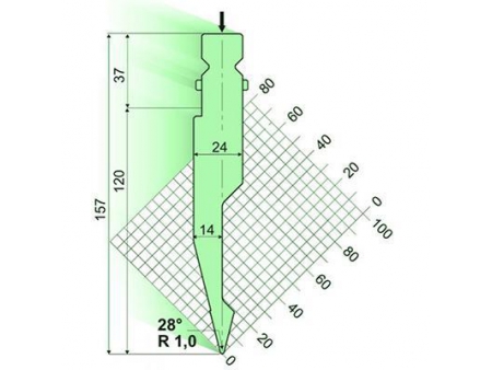 28° пуансон для гибочного пресса / листогиба