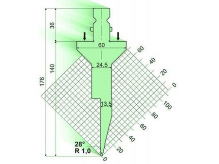 28° пуансон для гибочного пресса / листогиба