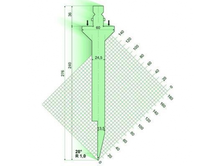 28° пуансон для гибочного пресса / листогиба