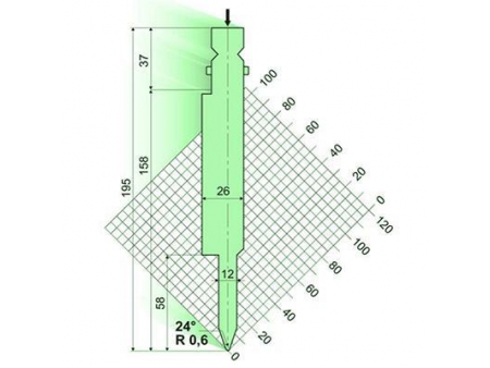 24° пуансон для гибочного пресса / листогиба
