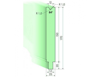 Матрица 84° для гибочного пресса / листогиба, Н=150мм