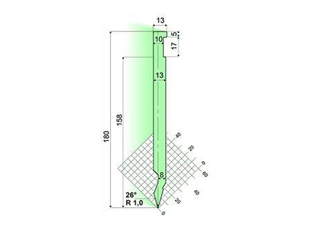 26° пуансон для гибочного пресса / листогиба
