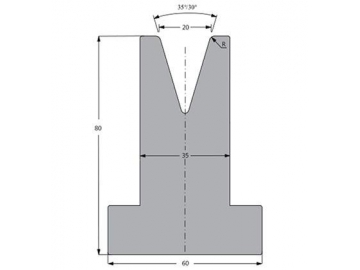 35/30° матрица для гибочного пресса, Н=80мм