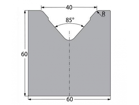85° матрица для гибочного пресса / листогиба, Н=80мм