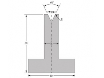 60° матрица для гибочного пресса, Н=80мм
