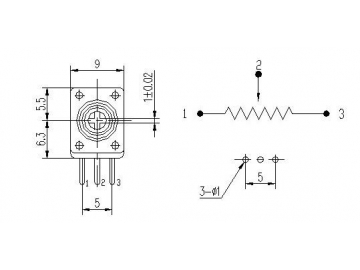 Резистор регулировочный непроволочный WH9011-2T