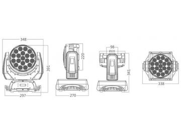 Вращающиеся головы Wash  Сценический осветительный прибор SS631XCE