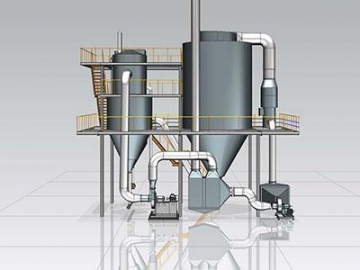 Сушилка в псевдоожиженным слое с верхним распылением
